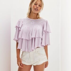 FREE PEOPLE Rose Party Tee TOP